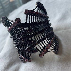 Black and pink webbed bracelet